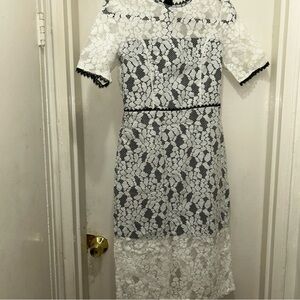 Alexis Black and White Lace Midi Dress